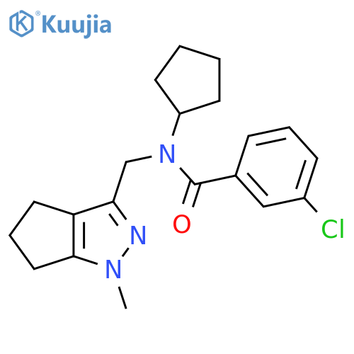 3-chloro-N-cyclopentyl-N-({1-methyl-1H,4H,5H,6H-cyclopenta[c]pyrazol-3-yl}methyl)benzamide structure