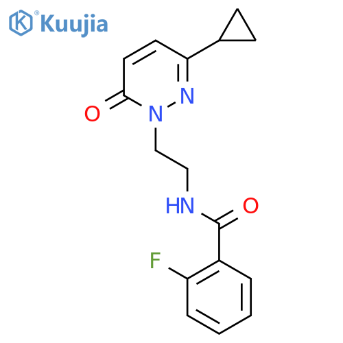 N-[2-(3-cyclopropyl-6-oxo-1,6-dihydropyridazin-1-yl)ethyl]-2-fluorobenzamide structure