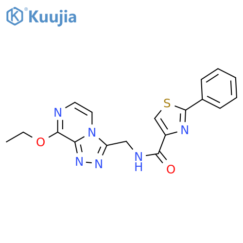 N-({8-ethoxy-1,2,4triazolo4,3-apyrazin-3-yl}methyl)-2-phenyl-1,3-thiazole-4-carboxamide structure