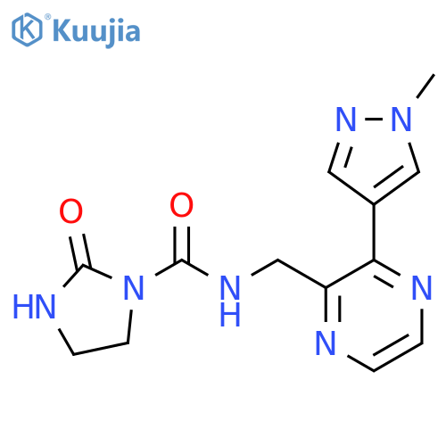 N-{3-(1-methyl-1H-pyrazol-4-yl)pyrazin-2-ylmethyl}-2-oxoimidazolidine-1-carboxamide structure