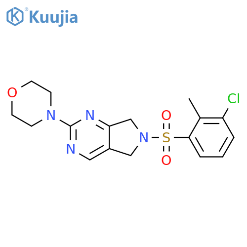 4-6-(3-chloro-2-methylbenzenesulfonyl)-5H,6H,7H-pyrrolo3,4-dpyrimidin-2-ylmorpholine structure