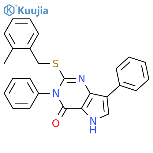 2-{[(2-methylphenyl)methyl]sulfanyl}-3,7-diphenyl-3H,4H,5H-pyrrolo[3,2-d]pyrimidin-4-one structure