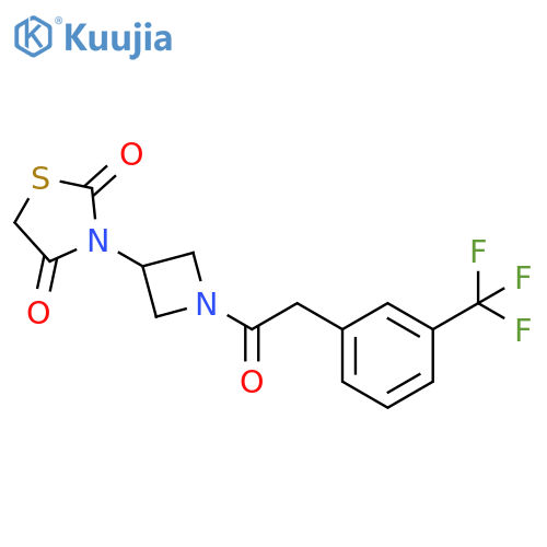 3-[1-[2-[3-(trifluoromethyl)phenyl]acetyl]azetidin-3-yl]-1,3-thiazolidine-2,4-dione structure