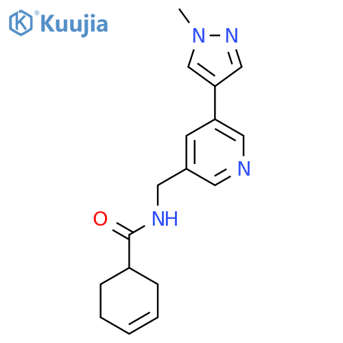 N-{5-(1-methyl-1H-pyrazol-4-yl)pyridin-3-ylmethyl}cyclohex-3-ene-1-carboxamide structure
