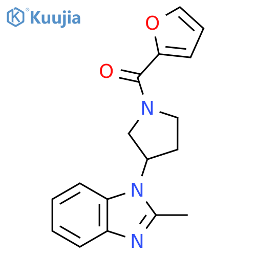 1-[1-(furan-2-carbonyl)pyrrolidin-3-yl]-2-methyl-1H-1,3-benzodiazole structure