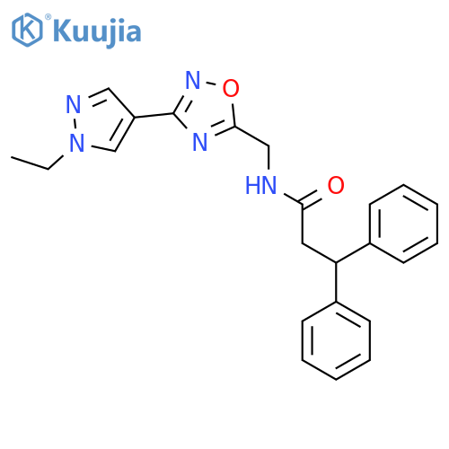 N-{3-(1-ethyl-1H-pyrazol-4-yl)-1,2,4-oxadiazol-5-ylmethyl}-3,3-diphenylpropanamide structure