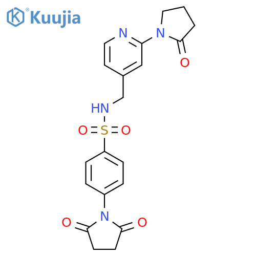 4-(2,5-dioxopyrrolidin-1-yl)-N-{[2-(2-oxopyrrolidin-1-yl)pyridin-4-yl]methyl}benzene-1-sulfonamide structure