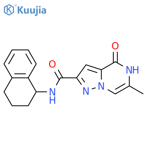 6-methyl-4-oxo-N-(1,2,3,4-tetrahydronaphthalen-1-yl)-4H,5H-pyrazolo[1,5-a]pyrazine-2-carboxamide structure
