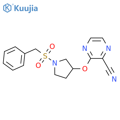 3-[(1-phenylmethanesulfonylpyrrolidin-3-yl)oxy]pyrazine-2-carbonitrile structure