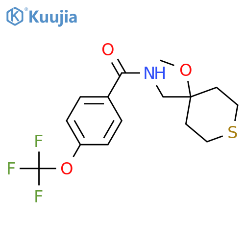 N-[(4-methoxythian-4-yl)methyl]-4-(trifluoromethoxy)benzamide structure