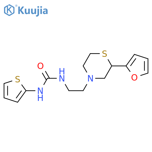 1-2-(furan-2-yl)-2-(thiomorpholin-4-yl)ethyl-3-(thiophen-2-yl)urea structure