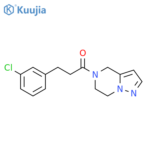3-(3-chlorophenyl)-1-{4H,5H,6H,7H-pyrazolo1,5-apyrazin-5-yl}propan-1-one structure