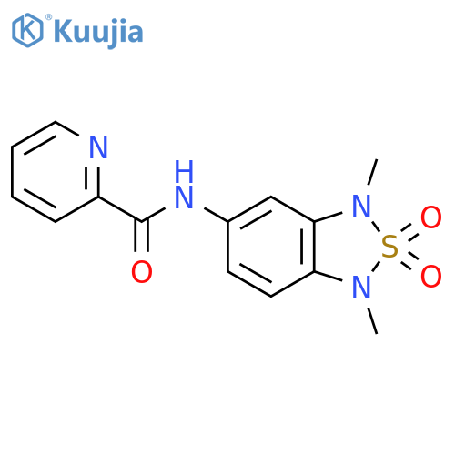 N-(1,3-dimethyl-2,2-dioxo-1,3-dihydro-2lambda6,1,3-benzothiadiazol-5-yl)pyridine-2-carboxamide structure