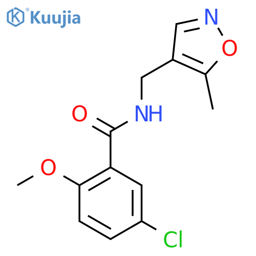 5-chloro-2-methoxy-N-(5-methyl-1,2-oxazol-4-yl)methylbenzamide structure