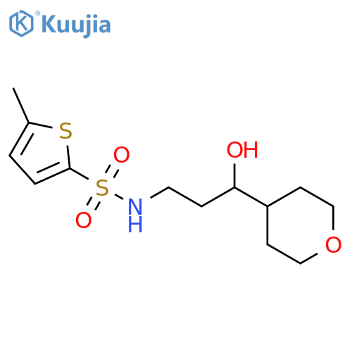 N-[3-hydroxy-3-(oxan-4-yl)propyl]-5-methylthiophene-2-sulfonamide structure
