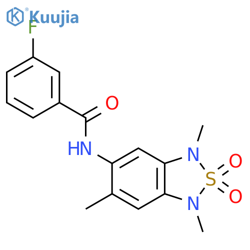 3-fluoro-N-(1,3,6-trimethyl-2,2-dioxido-1,3-dihydrobenzo[c][1,2,5]thiadiazol-5-yl)benzamide structure