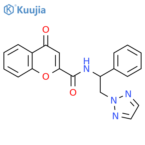 4-oxo-N-[1-phenyl-2-(2H-1,2,3-triazol-2-yl)ethyl]-4H-chromene-2-carboxamide structure