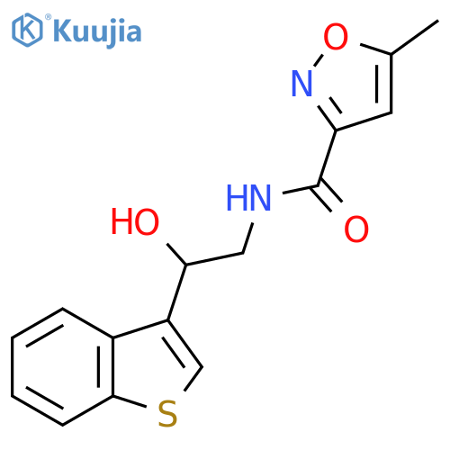 N-[2-(1-benzothiophen-3-yl)-2-hydroxyethyl]-5-methyl-1,2-oxazole-3-carboxamide structure