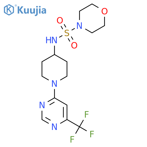 N-{1-6-(trifluoromethyl)pyrimidin-4-ylpiperidin-4-yl}morpholine-4-sulfonamide structure