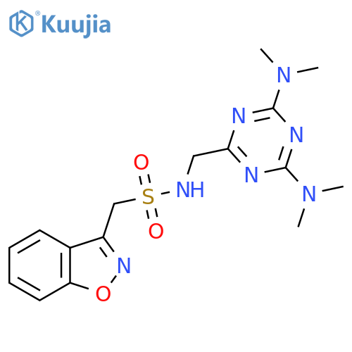 1-(1,2-benzoxazol-3-yl)-N-{4,6-bis(dimethylamino)-1,3,5-triazin-2-ylmethyl}methanesulfonamide structure