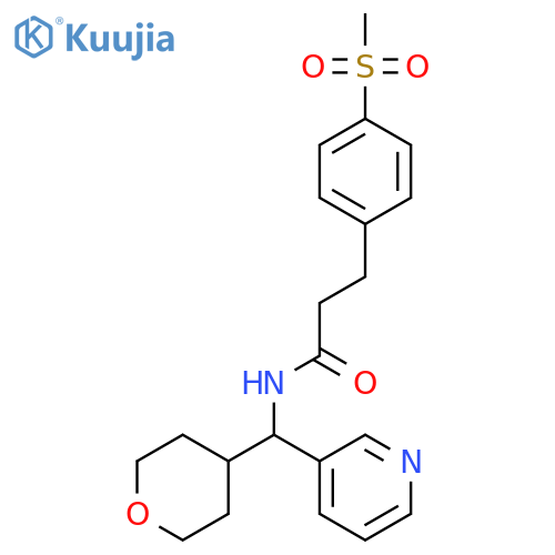 3-(4-methanesulfonylphenyl)-N-[(oxan-4-yl)(pyridin-3-yl)methyl]propanamide structure
