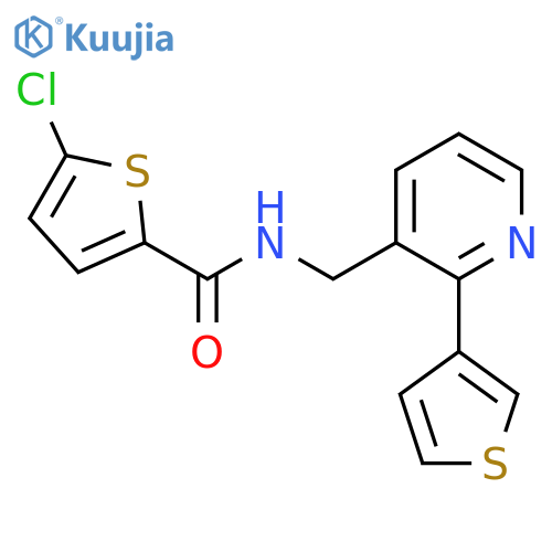 5-chloro-N-{[2-(thiophen-3-yl)pyridin-3-yl]methyl}thiophene-2-carboxamide structure