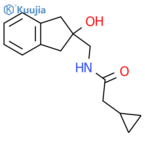 2-cyclopropyl-N-[(2-hydroxy-2,3-dihydro-1H-inden-2-yl)methyl]acetamide structure
