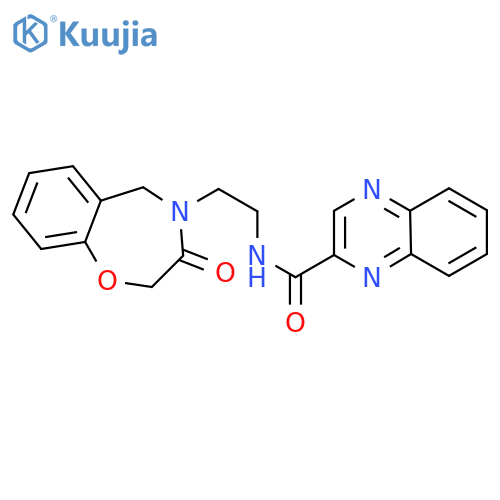 N-[2-(3-oxo-2,3,4,5-tetrahydro-1,4-benzoxazepin-4-yl)ethyl]quinoxaline-2-carboxamide structure