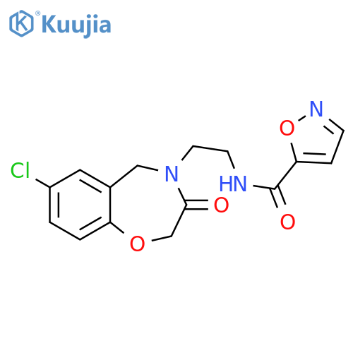 N-[2-(7-chloro-3-oxo-2,3,4,5-tetrahydro-1,4-benzoxazepin-4-yl)ethyl]-1,2-oxazole-5-carboxamide structure