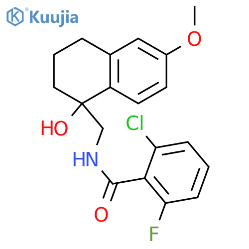 2-chloro-6-fluoro-N-[(1-hydroxy-6-methoxy-1,2,3,4-tetrahydronaphthalen-1-yl)methyl]benzamide structure