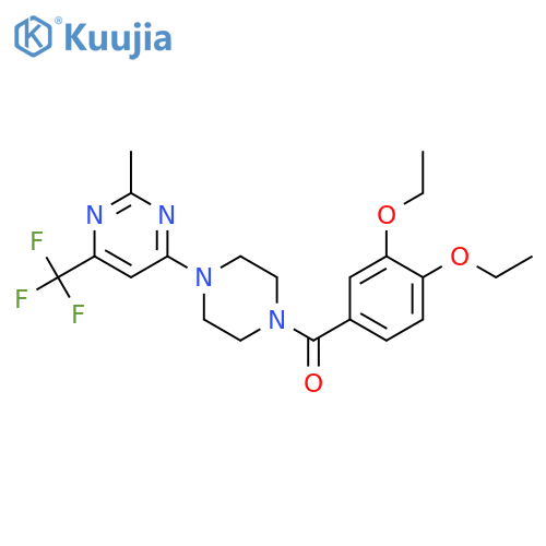 4-[4-(3,4-diethoxybenzoyl)piperazin-1-yl]-2-methyl-6-(trifluoromethyl)pyrimidine structure