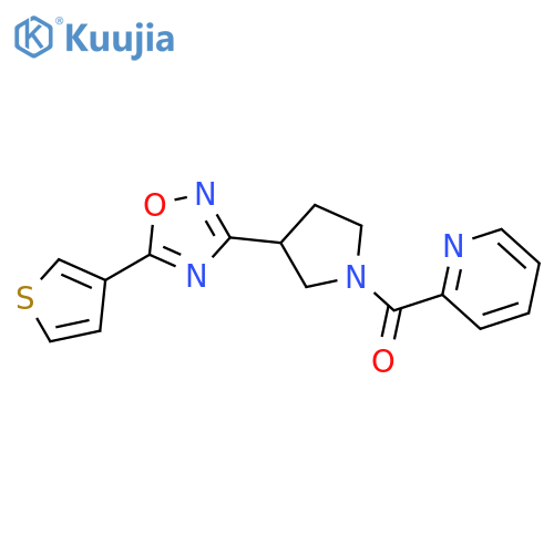 2-{3-5-(thiophen-3-yl)-1,2,4-oxadiazol-3-ylpyrrolidine-1-carbonyl}pyridine structure