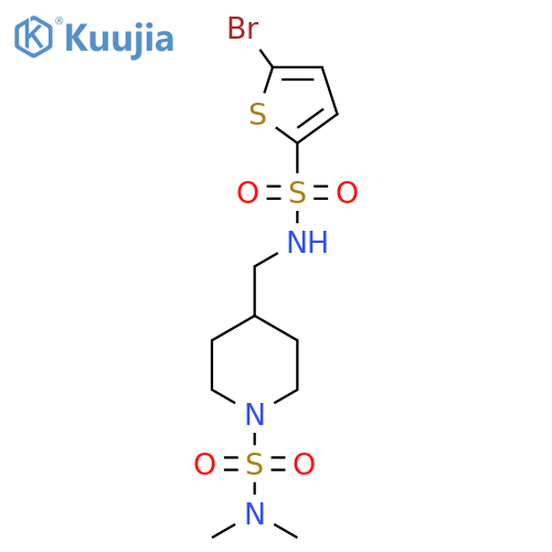 4-[(5-bromothiophene-2-sulfonamido)methyl]-N,N-dimethylpiperidine-1-sulfonamide structure