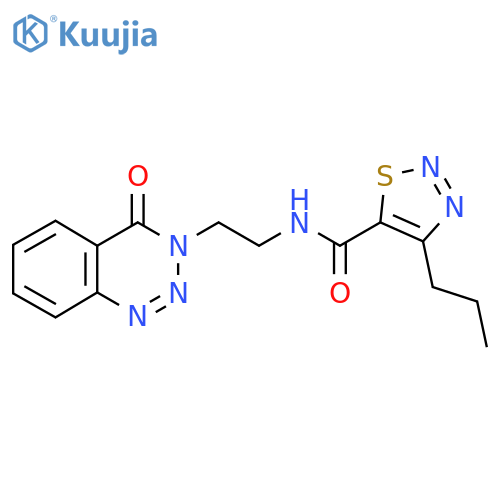 N-[2-(4-oxo-3,4-dihydro-1,2,3-benzotriazin-3-yl)ethyl]-4-propyl-1,2,3-thiadiazole-5-carboxamide structure
