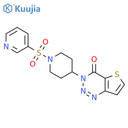 3-1-(pyridine-3-sulfonyl)piperidin-4-yl-3H,4H-thieno3,2-d1,2,3triazin-4-one structure