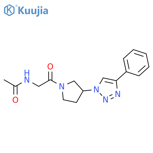 N-[2-Oxo-2-[3-(4-phenyl-1H-1,2,3-triazol-1-yl)-1-pyrrolidinyl]ethyl]acetamide structure