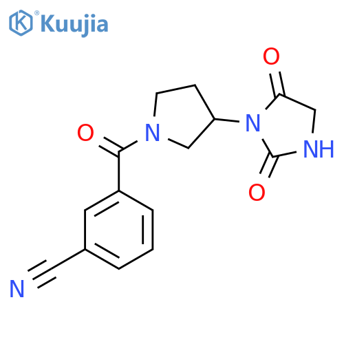 3-[3-(2,5-Dioxoimidazolidin-1-yl)pyrrolidine-1-carbonyl]benzonitrile structure