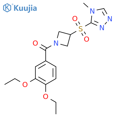 (3,4-diethoxyphenyl)(3-((4-methyl-4H-1,2,4-triazol-3-yl)sulfonyl)azetidin-1-yl)methanone structure