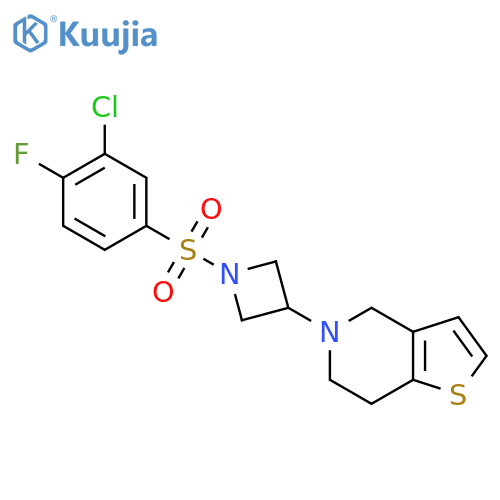 5-(1-((3-Chloro-4-fluorophenyl)sulfonyl)azetidin-3-yl)-4,5,6,7-tetrahydrothieno[3,2-c]pyridine structure