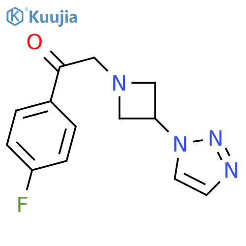 2-(4-fluorophenyl)-1-[3-(triazol-1-yl)azetidin-1-yl]ethanone structure