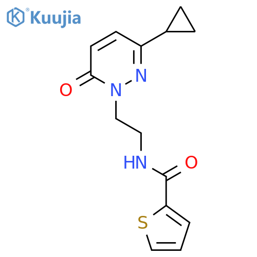 N-[2-(3-cyclopropyl-6-oxo-1,6-dihydropyridazin-1-yl)ethyl]thiophene-2-carboxamide structure