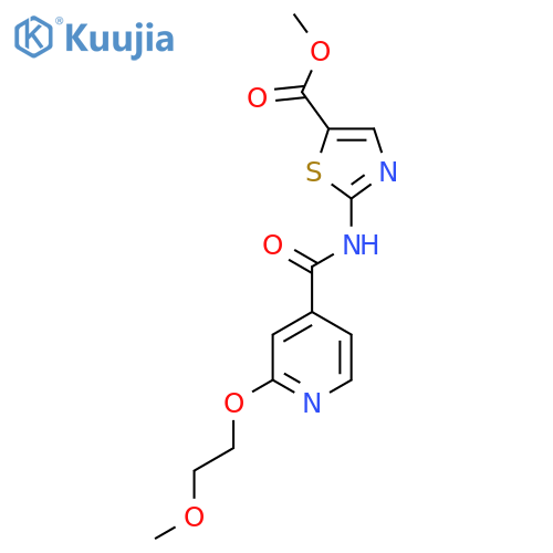 Methyl 2-(2-(2-methoxyethoxy)isonicotinamido)thiazole-5-carboxylate structure