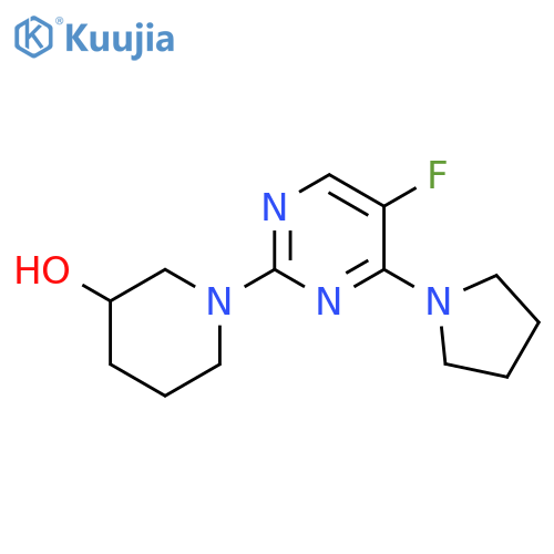 1-[5-fluoro-4-(pyrrolidin-1-yl)pyrimidin-2-yl]piperidin-3-ol structure