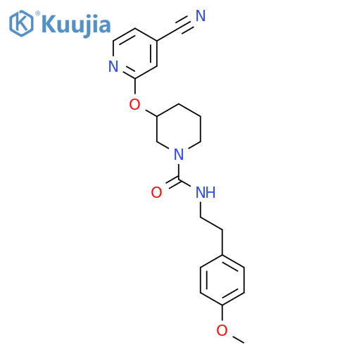 3-[(4-cyanopyridin-2-yl)oxy]-N-[2-(4-methoxyphenyl)ethyl]piperidine-1-carboxamide structure
