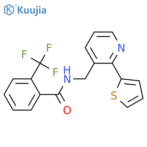 N-{[2-(thiophen-2-yl)pyridin-3-yl]methyl}-2-(trifluoromethyl)benzamide structure