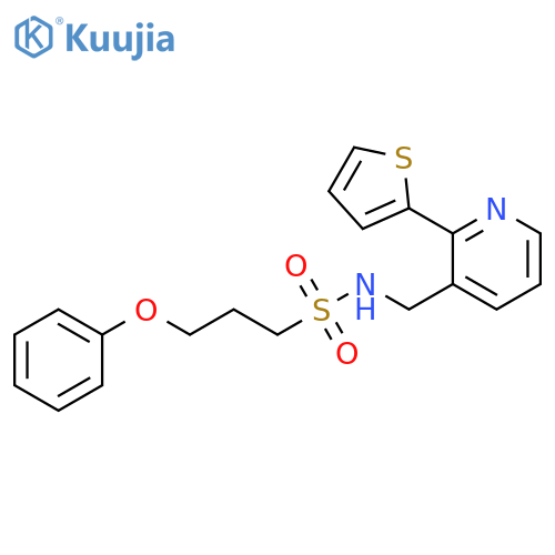 3-phenoxy-N-{[2-(thiophen-2-yl)pyridin-3-yl]methyl}propane-1-sulfonamide structure