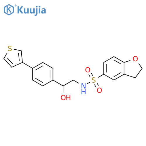 N-{2-hydroxy-2-[4-(thiophen-3-yl)phenyl]ethyl}-2,3-dihydro-1-benzofuran-5-sulfonamide structure