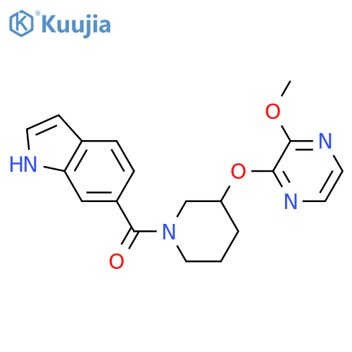 6-{3-[(3-methoxypyrazin-2-yl)oxy]piperidine-1-carbonyl}-1H-indole structure