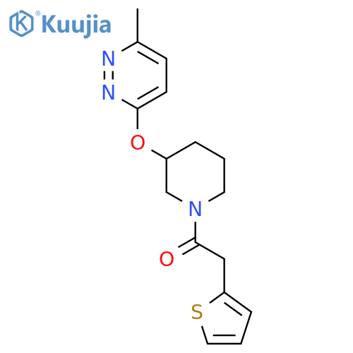 1-{3-[(6-methylpyridazin-3-yl)oxy]piperidin-1-yl}-2-(thiophen-2-yl)ethan-1-one structure