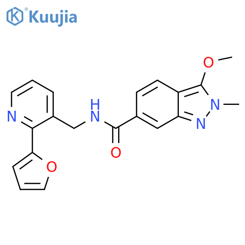 N-{[2-(furan-2-yl)pyridin-3-yl]methyl}-3-methoxy-2-methyl-2H-indazole-6-carboxamide structure